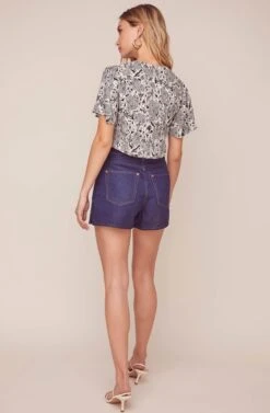 Jules Wrap Top -Chic Ladies Wear Shop ACT15688C BLACK WHITE COLLAGE 3