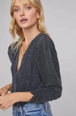 Moonlight Metallic Wrap Bodysuit -Chic Ladies Wear Shop ACT15695 RAINBOW METALLIC 3