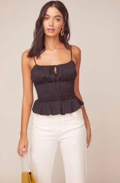 Fiona Smocked Top 24 Fiona Smocked Top -Chic Ladies Wear Shop ACT15771B BLACK 2