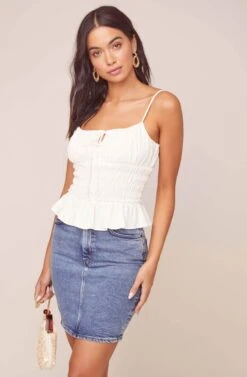 Fiona Smocked Top 21 Fiona Smocked Top -Chic Ladies Wear Shop ACT15771B WHITE 5