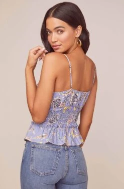 Fiona Floral Top -Chic Ladies Wear Shop ACT15771 PERIWINKLE MULTI FLORAL 4