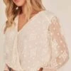 Saskia Wrap Sheer Top -Chic Ladies Wear Shop ACT15773 OFF WHITE 4A