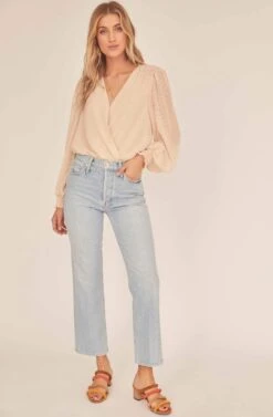 Dixie Wrap Top Bodysuit 19 Dixie Wrap Top Bodysuit -Chic Ladies Wear Shop ACT15781B BUTTERMILK 1A