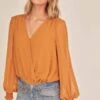Dixie Wrap Top Bodysuit -Chic Ladies Wear Shop ACT15781B GOLDEN HOUR 2A