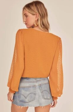 Dixie Wrap Top Bodysuit 17 Dixie Wrap Top Bodysuit -Chic Ladies Wear Shop ACT15781B GOLDEN HOUR 4A