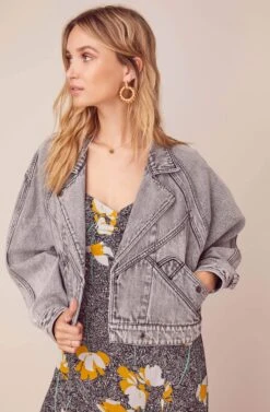 Etienne Denim Jacket -Chic Ladies Wear Shop ACT15841 ASPHALT 3