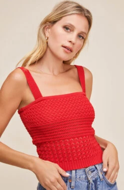 Darci Smocked Top -Chic Ladies Wear Shop ACT15849 RED 2