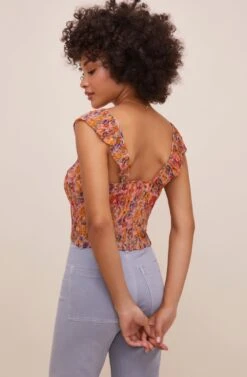 Rue Cinched Tie Front Top -Chic Ladies Wear Shop ACT15911C PINKMULTIFLORAL 7