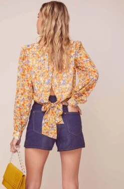 Willa Floral Top -Chic Ladies Wear Shop ACT15914 TANGERINE MULTI FLORAL 5