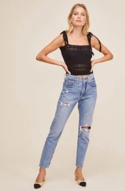 Everly Crochet Top -Chic Ladies Wear Shop ACT15976 BLACK 1