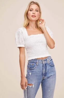 Hudson Puff Sleeve Smocked Top