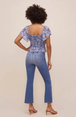 January Floral Smocked Peplum Top -Chic Ladies Wear Shop ACT16012SF NAVYBLUEFLORAL 5