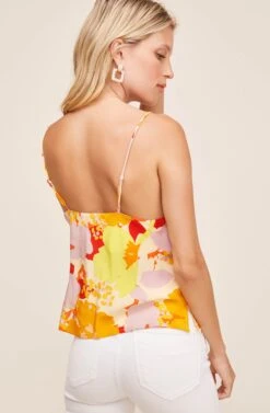 Vivienne Floral Top -Chic Ladies Wear Shop ACT16032 YELLOW ORANGE TROPICAL FLORAL 4