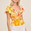 Belize Floral Ruffle Top