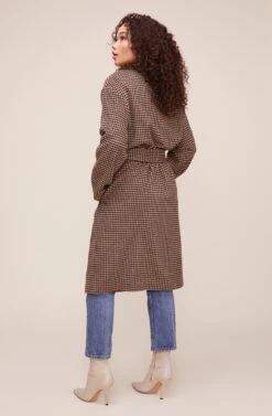 Roxanne Houndstooth Coat -Chic Ladies Wear Shop ACT16166 MOCHA MULTI 4