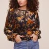 Nora Floral Top -Chic Ladies Wear Shop ACT16234BV BLACK GOLD MULTI FLORAL 2