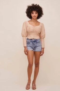 Renaissance Long Sleeve Top -Chic Ladies Wear Shop ACT16261C CAPPUCCINO 1