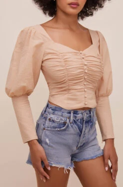 Renaissance Long Sleeve Top -Chic Ladies Wear Shop ACT16261C CAPPUCCINO 6