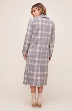 Raquel Plaid Coat -Chic Ladies Wear Shop ACT16283 BLUE GRAY MULTI PLAID 3