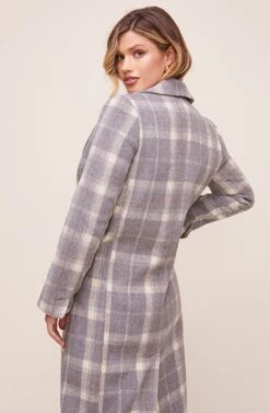 Raquel Plaid Coat -Chic Ladies Wear Shop ACT16283 BLUE GRAY MULTI PLAID 4