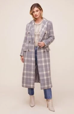 Raquel Plaid Coat -Chic Ladies Wear Shop ACT16283 BLUE GRAY MULTI PLAID 5