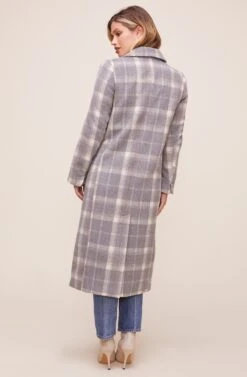 Raquel Plaid Coat -Chic Ladies Wear Shop ACT16283 BLUE GRAY MULTI PLAID 7