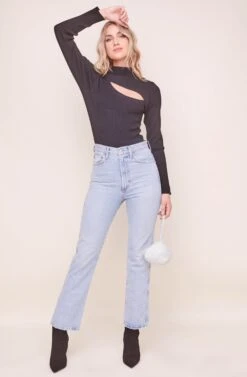 Sandra Mock Neck Bodysuit -Chic Ladies Wear Shop ACT16338 BLACK 1