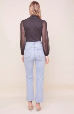 Cherish Wrap Front Bodysuit -Chic Ladies Wear Shop ACT16442 BLACK 3