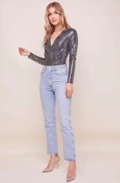 Tinsley Long Sleeve Wrap Bodysuit -Chic Ladies Wear Shop ACT16453 BLACKDISCO 4