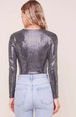 Tinsley Long Sleeve Wrap Bodysuit -Chic Ladies Wear Shop ACT16453 BLACKDISCO 5 2