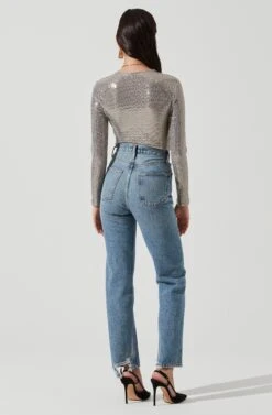 Tinsley Long Sleeve Wrap Bodysuit -Chic Ladies Wear Shop ACT16453 CHAMPAGNE 0397