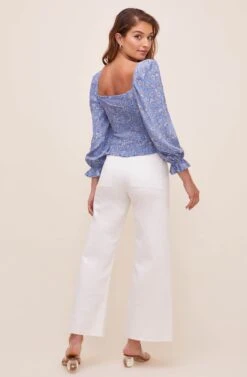 Tonina Floral Square Neck Top -Chic Ladies Wear Shop ACT16469 BLUEIVORYFLORAL 5