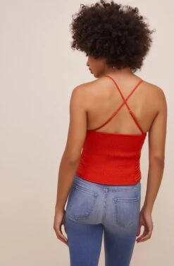 Helma Pleated Top -Chic Ladies Wear Shop ACT16545 HOTORANGE 6