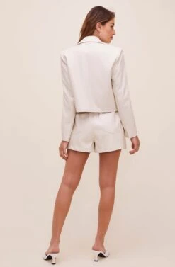 Yaremi Faux Leather Jacket -Chic Ladies Wear Shop ACT16553 SAND 4