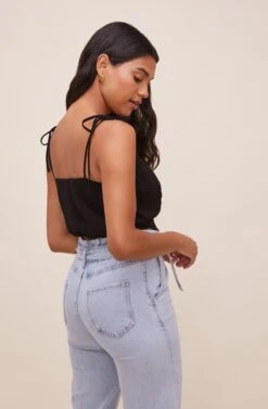 Aracely Smocked Crop Top -Chic Ladies Wear Shop ACT16607 BLACK 6