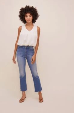 Georgina Sleeveless V Neck Top -Chic Ladies Wear Shop ACT16608 IVORY 1