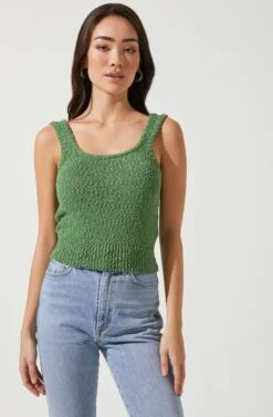 Virgo Sweater Tank -Chic Ladies Wear Shop ACT16631 GREEN 2