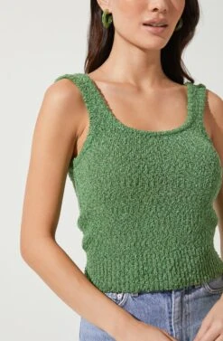 Virgo Sweater Tank -Chic Ladies Wear Shop ACT16631 GREEN 3