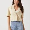 Melrose Short Sleeve Jacket -Chic Ladies Wear Shop ACT16704 NATURAL 2