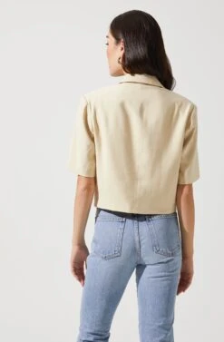 Melrose Short Sleeve Jacket -Chic Ladies Wear Shop ACT16704 NATURAL 3