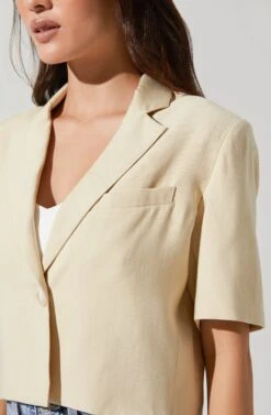 Melrose Short Sleeve Jacket -Chic Ladies Wear Shop ACT16704 NATURAL 4