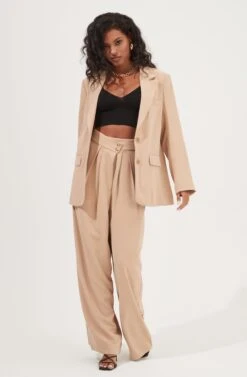 Boyfriend Oversized Blazer 10 Boyfriend Oversized Blazer -Chic Ladies Wear Shop ACT16714B CAPPUCCINO 2