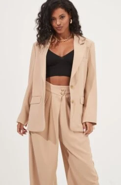 Boyfriend Oversized Blazer 12 Boyfriend Oversized Blazer -Chic Ladies Wear Shop ACT16714B CAPPUCCINO 3