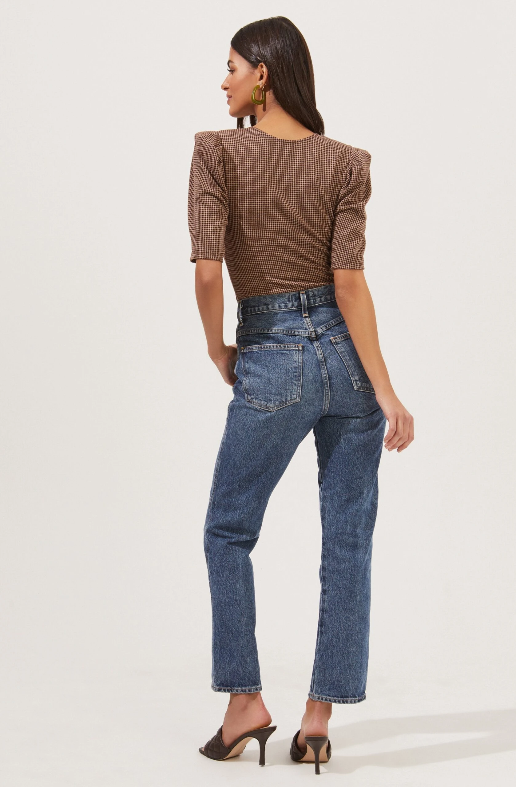 Harleen Plaid Shoulder Pad Bodysuit 4 Harleen Plaid Shoulder Pad Bodysuit - Image 2