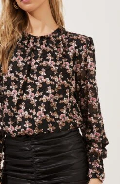 Duchess Floral Long Sleeve Top 10 Duchess Floral Long Sleeve Top -Chic Ladies Wear Shop ACT16780 BLACK PINKBURNOUTFLORAL 5