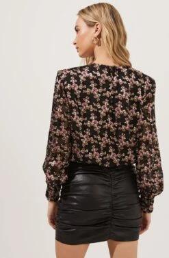 Duchess Floral Long Sleeve Top 13 Duchess Floral Long Sleeve Top -Chic Ladies Wear Shop ACT16780 BLACK PINKBURNOUTFLORAL 6