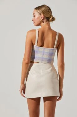 Belmont Plaid Knit Cami 12 Belmont Plaid Knit Cami -Chic Ladies Wear Shop ACT16789P LILACPLAID 4