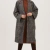 Evanston Plaid Oversized Coat -Chic Ladies Wear Shop ACT16842 BLACK GREYPLAID 1