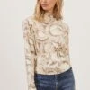 Akita Mock Neck Marble Print Top -Chic Ladies Wear Shop ACT16846 TAUPEMARBLE 2