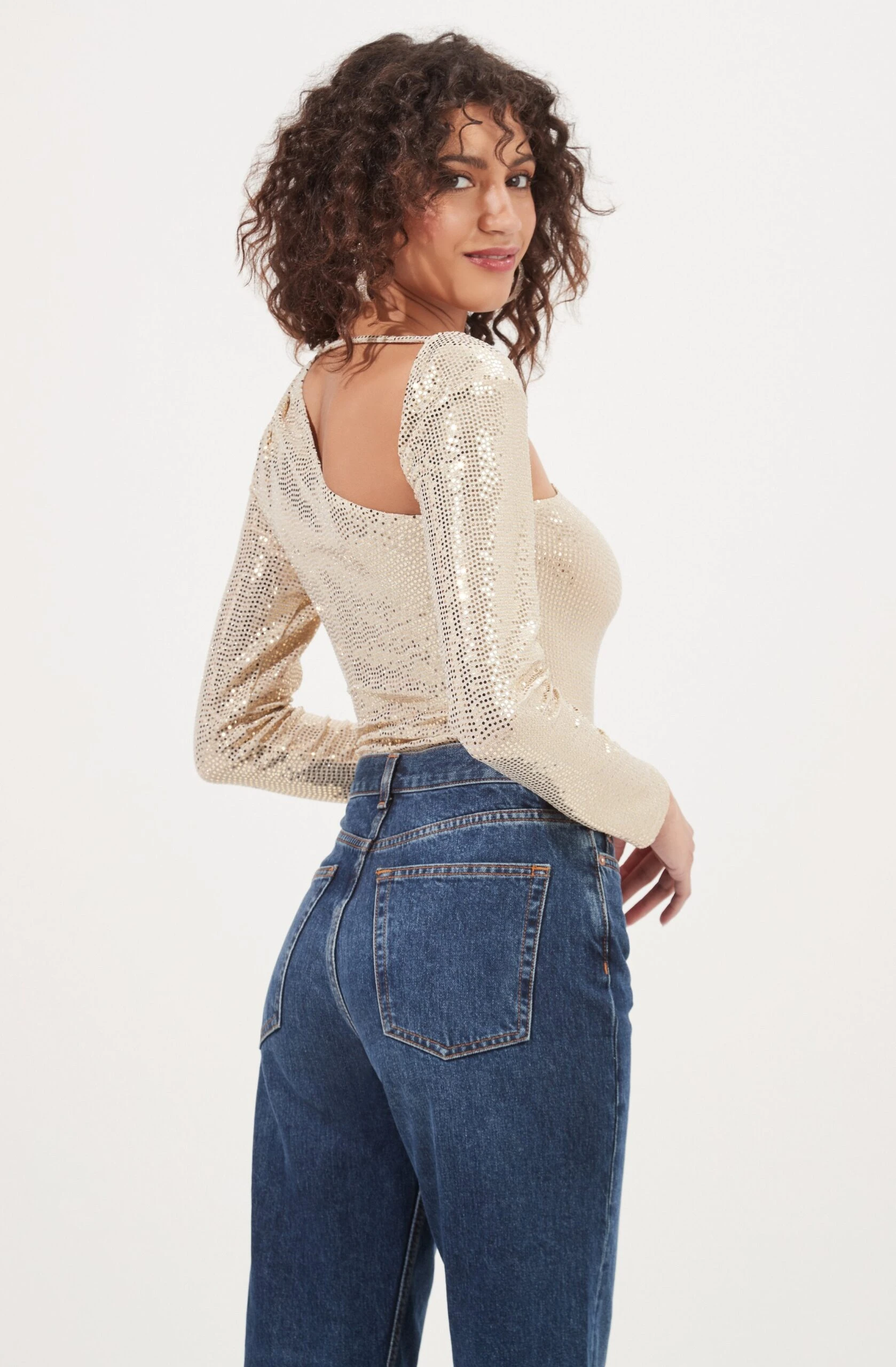 Della Sequin Cutout Bodysuit 10 Della Sequin Cutout Bodysuit - Image 8